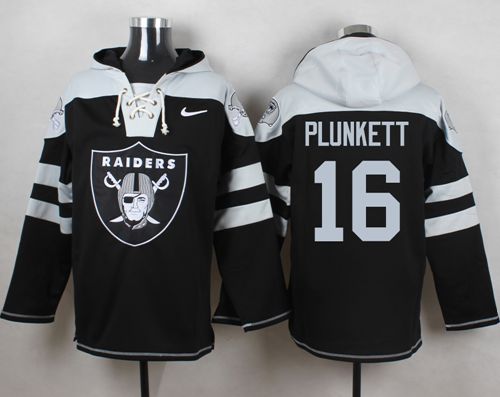Nike Raiders #16 Jim Plunkett Black Player Pullover NFL Hoodie - Click Image to Close